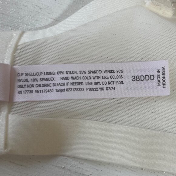 Auden Unlined Underwire Bra 38DDD Cream New Demi Coverage Adjustable - Picture 12 of 13
